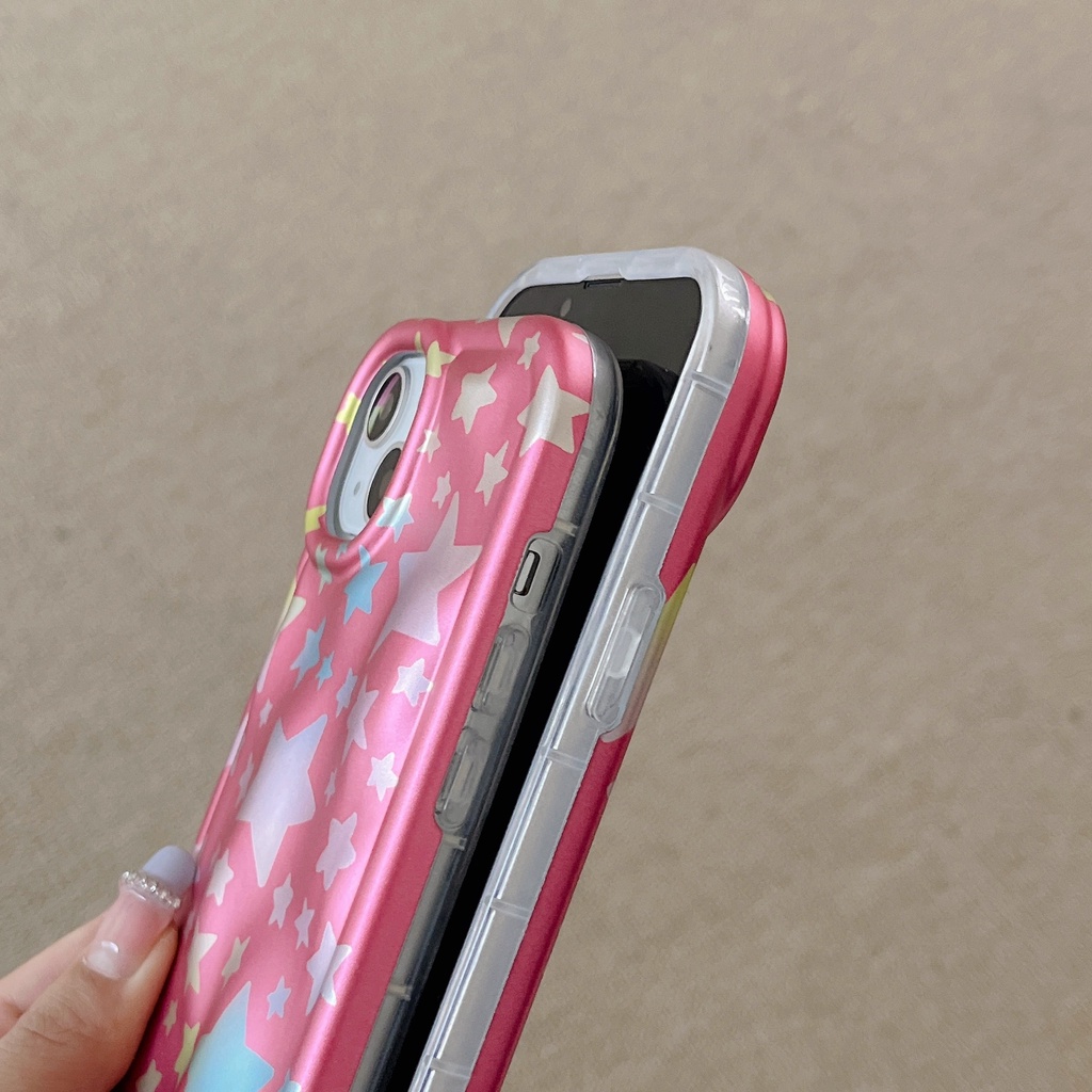 Ốp Điện Thoại TPU Chống Sốc Họa Tiết Sao Băng Màu Đỏ Cho iPhone 14 13 12 11 Pro Max