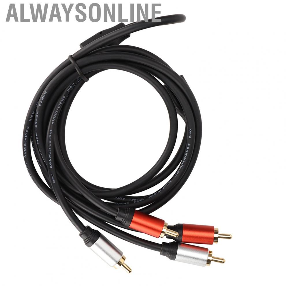 Alwaysonline RCA Cord Black 2RCA Male To Cable for DVD  Car Speaker