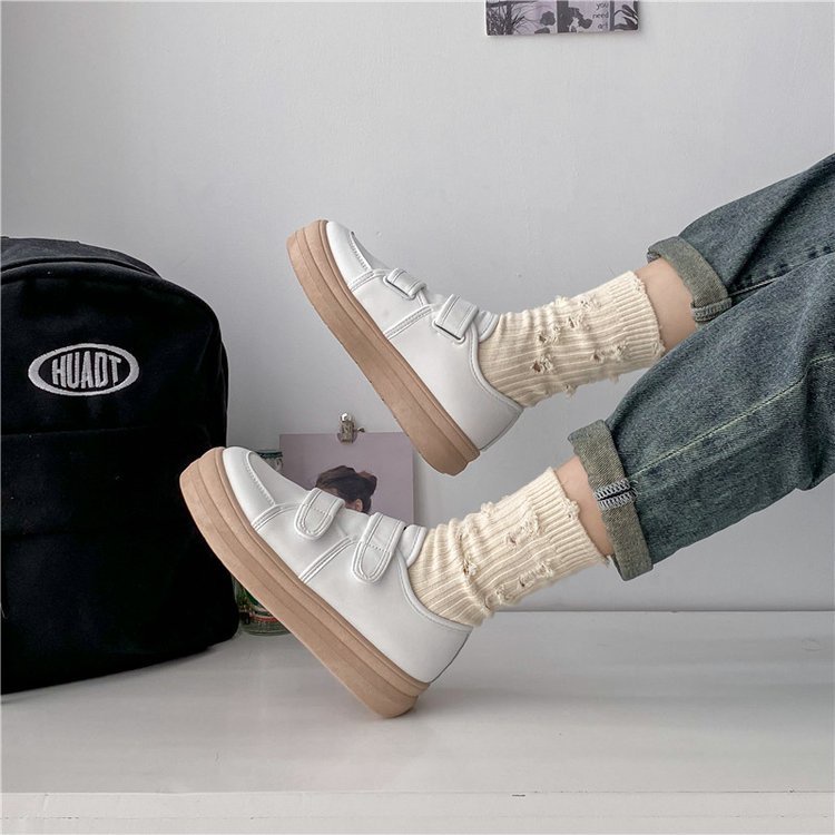 Giày Thể Thao Đế Dày Mũi Tròn Màu Trơn Thời Trang Cho Nữ