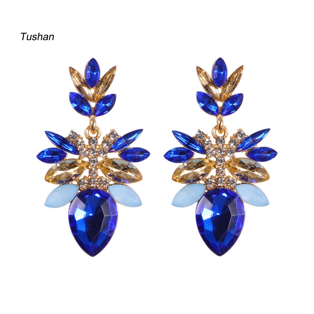 1 Đôi Khuyên Tai Đính Đá Nhân Tạo Thời Trang