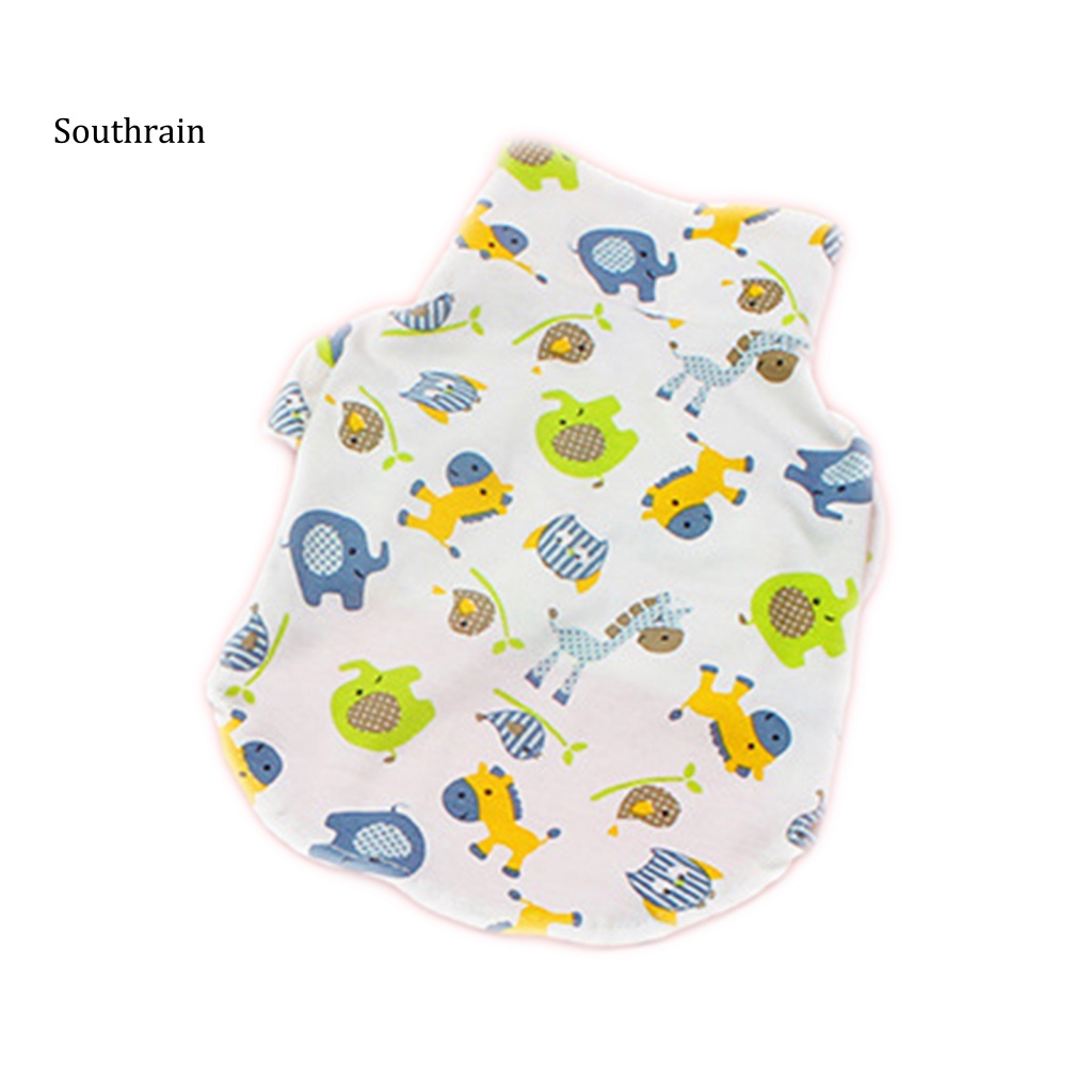 Áo Thun Cotton Cổ Bẻ In Họa Tiết Hoạt Hình Dành Cho Cún Cưng