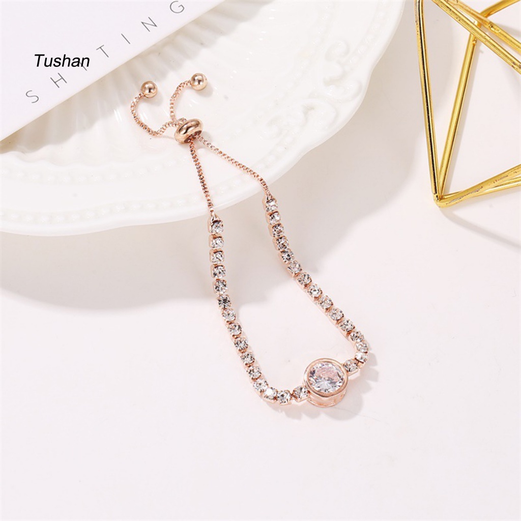 Vòng Tay Đính Đá Zircon Hình Trái Tim Lấp Lánh Phong Cách Hàn Quốc Dành Cho Nữ