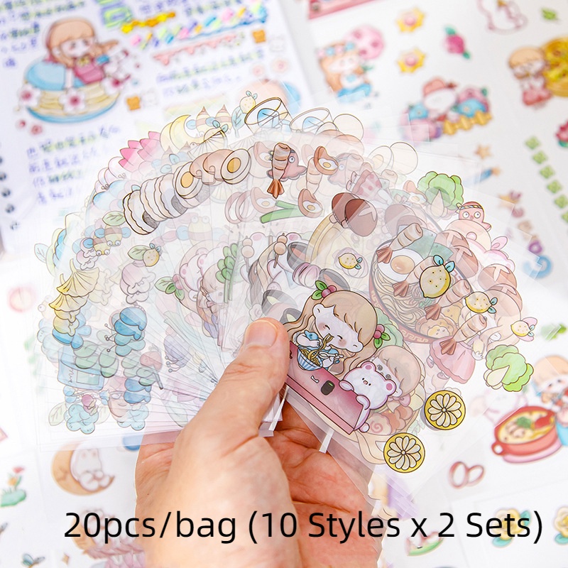 Túi 20 Miếng Dán Chống Thấm Nước Dễ Thương Trang Trí Laptop / Điện Thoại