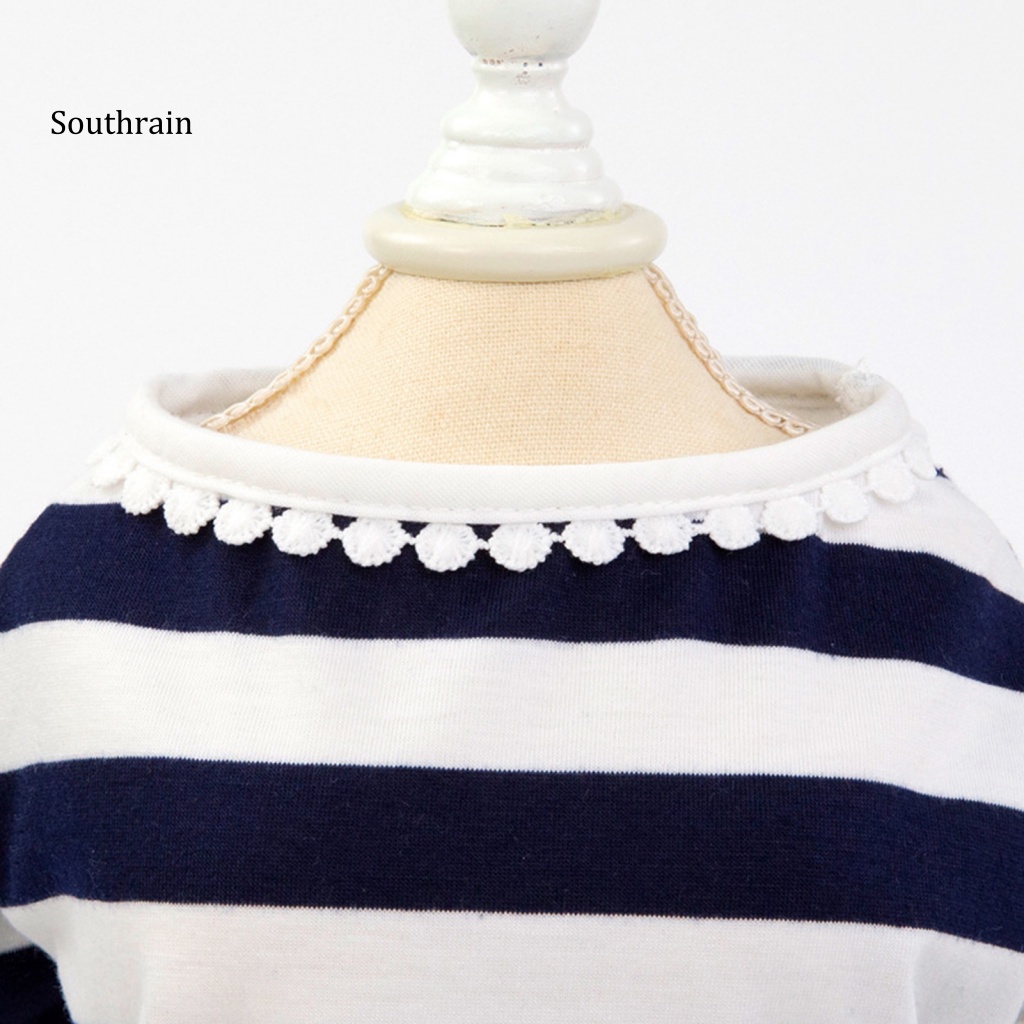 Đầm Công Chúa Họa Tiết Kẻ Sọc Đính Nơ Mềm Mại Thời Trang Xuân Hè Cho Cún Cưng