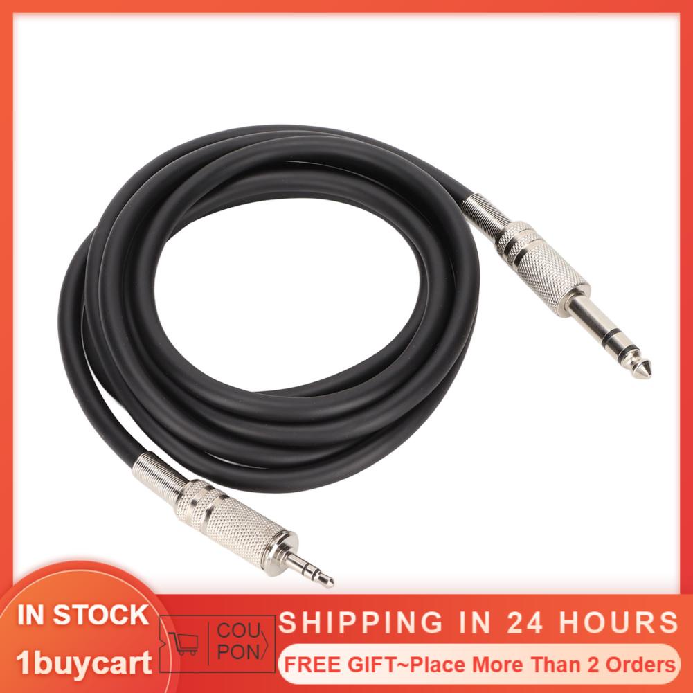 1buycart1 6.35mm Male to 3.5mm Cable Professional Stereo Aux Jack Adapter for Cellphone Tablet  Amplifiers 2m/6.6ft Length
