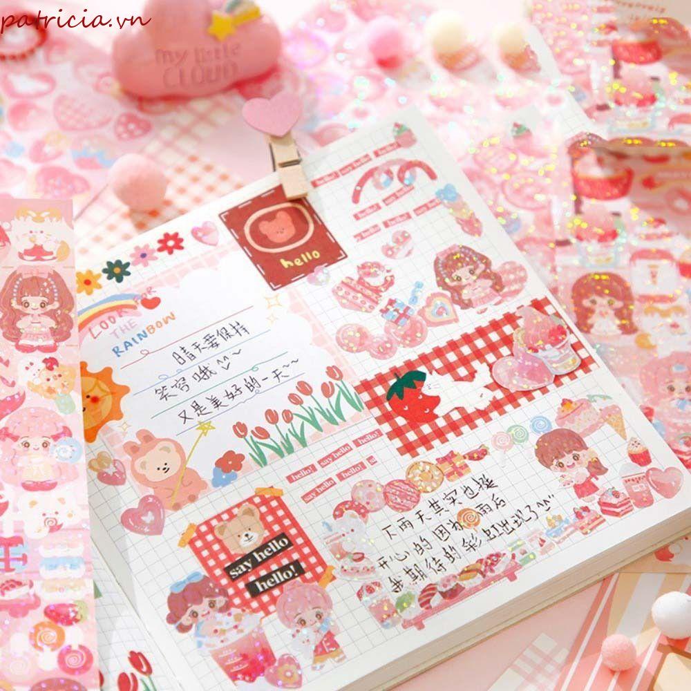 Bộ Miếng Dán Trang Trí Sổ Tay In Chữ PATRICIA Winky Goo Màu Laser Dễ Thương Cho Bé Gái