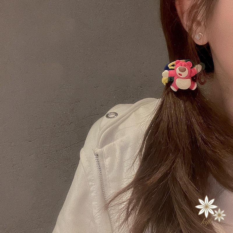 Vòng Tay Dây Bện Diy Mặt Hình Gấu Dâu Tây Dễ Thương Đa Năng Thời Trang Cho Cặp Đôi