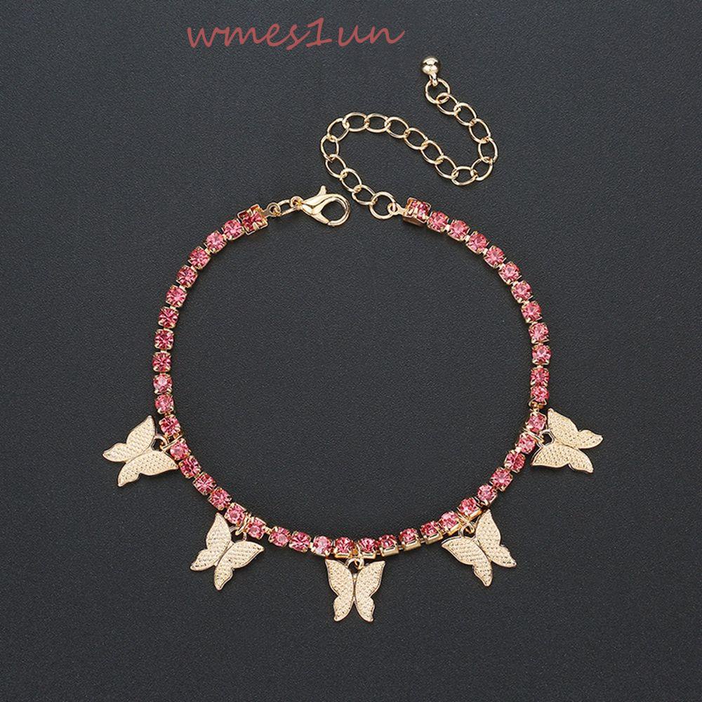 Lắc Chân Hợp Kim Họa Tiết Bươm Bướm Xinh Xắn Có Thể Điều Chỉnh WMES15H