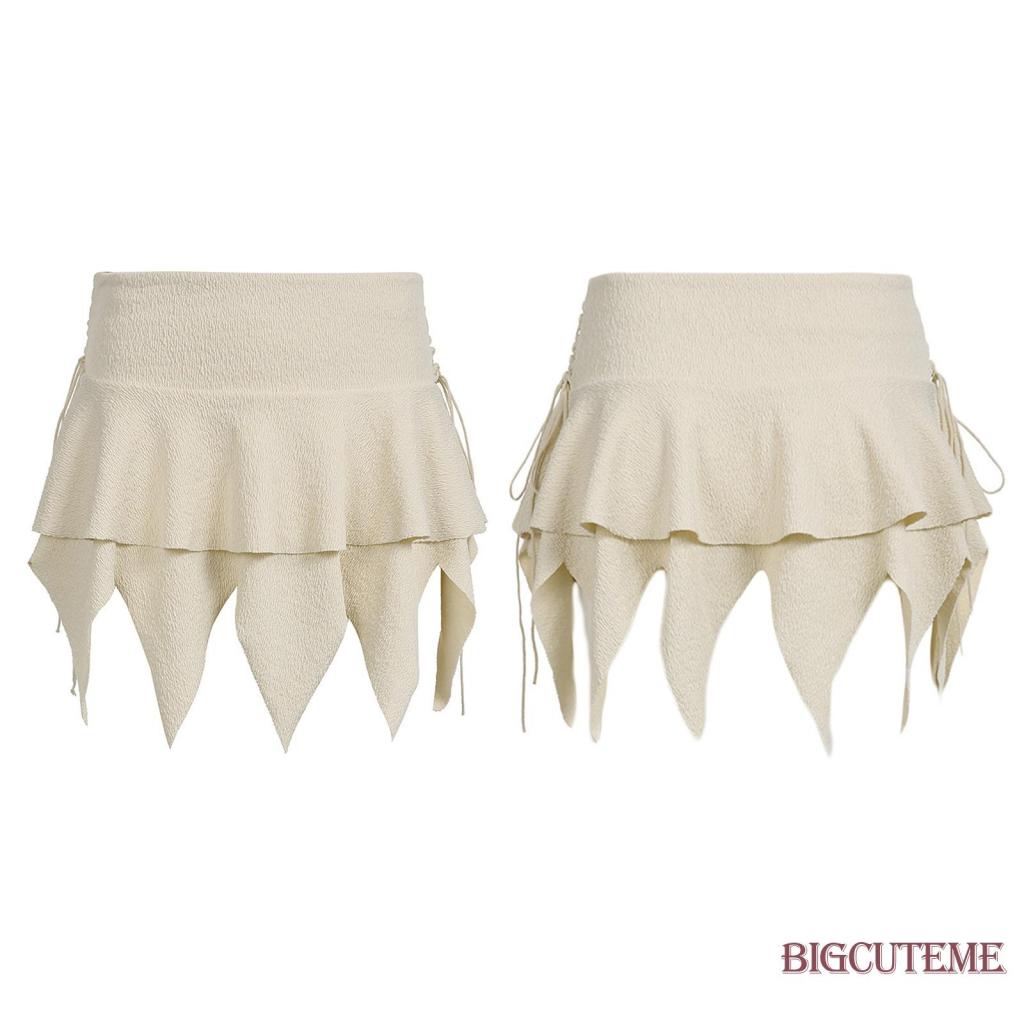 [] - Chân Váy Ngắn Mini Màu Trơn Co Giãn Đường Phố Mùa Hè Cho Nữ