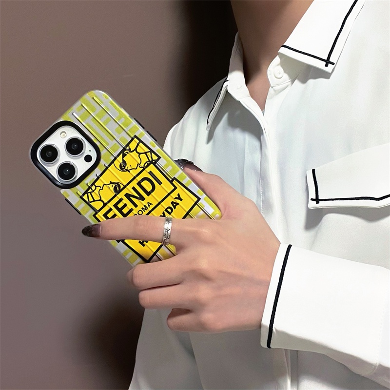 Ốp Điện Thoại TPU Mềm Trong Suốt Chống Sốc Mạ Điện Họa Tiết FENDI Cho iphone 14 13 12 11 Pro Max