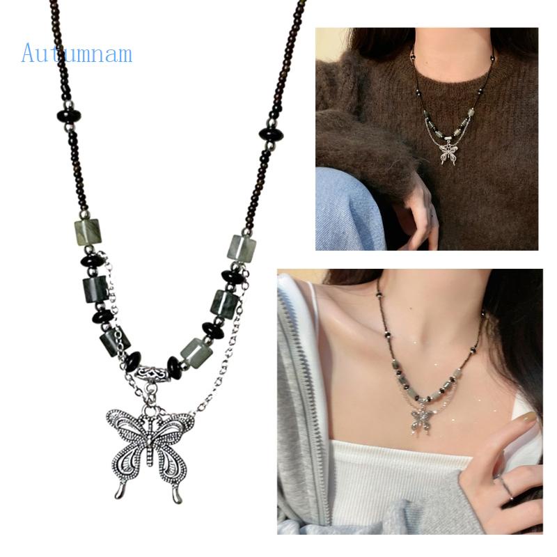 Vòng cổ Mặt Hình Bướm Bằng Đá Tự Nhiên Thông Thường