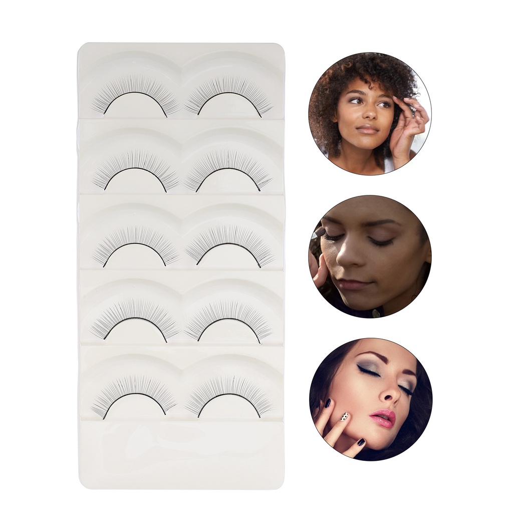 Bộ 5 Cặp Lông Mi Giả Từ Tính Màu Đen Tự Nhiên 3X1.7X0.7CM