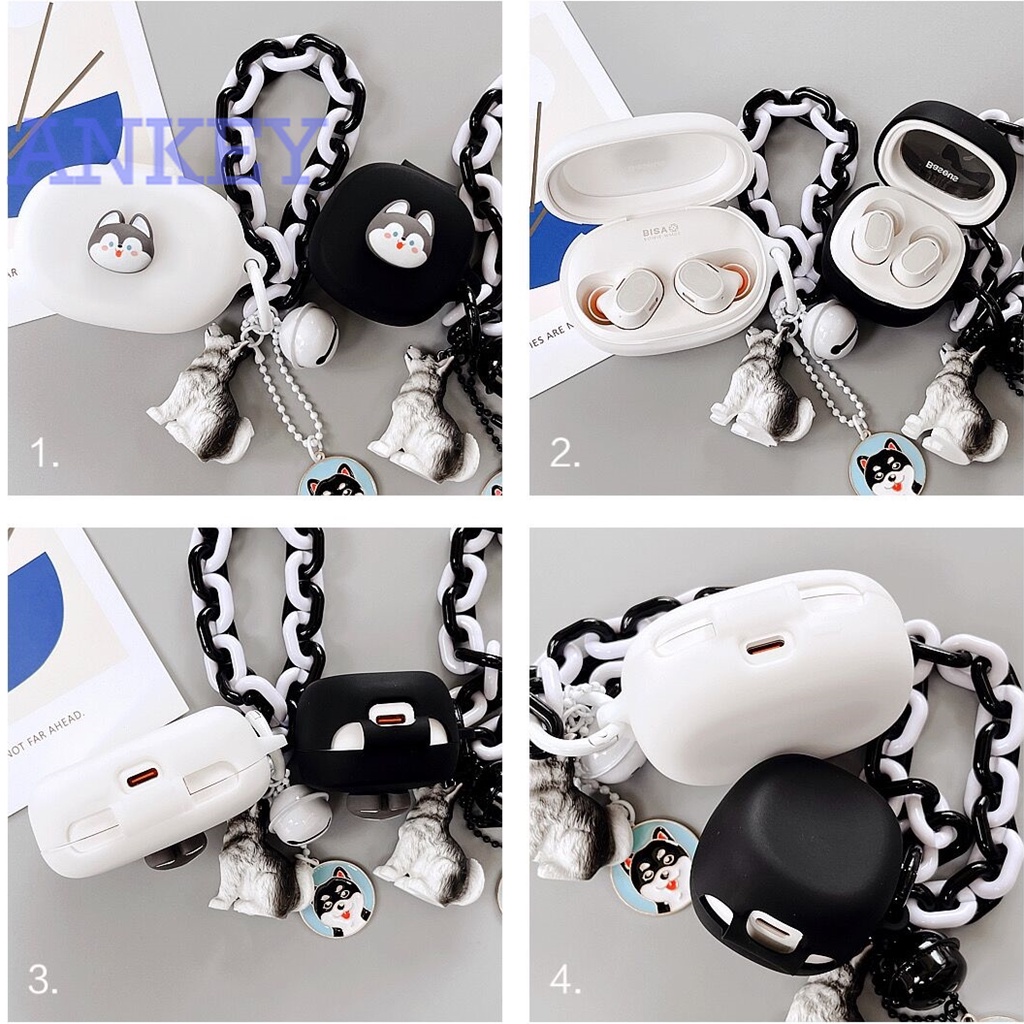 For Baseus WM03 WM02+ / WM02 / WM01 Plus Case Protective Cute Cartoon Cover Bluetooth Earphone Shell Accessories TWS Headphone Portable
