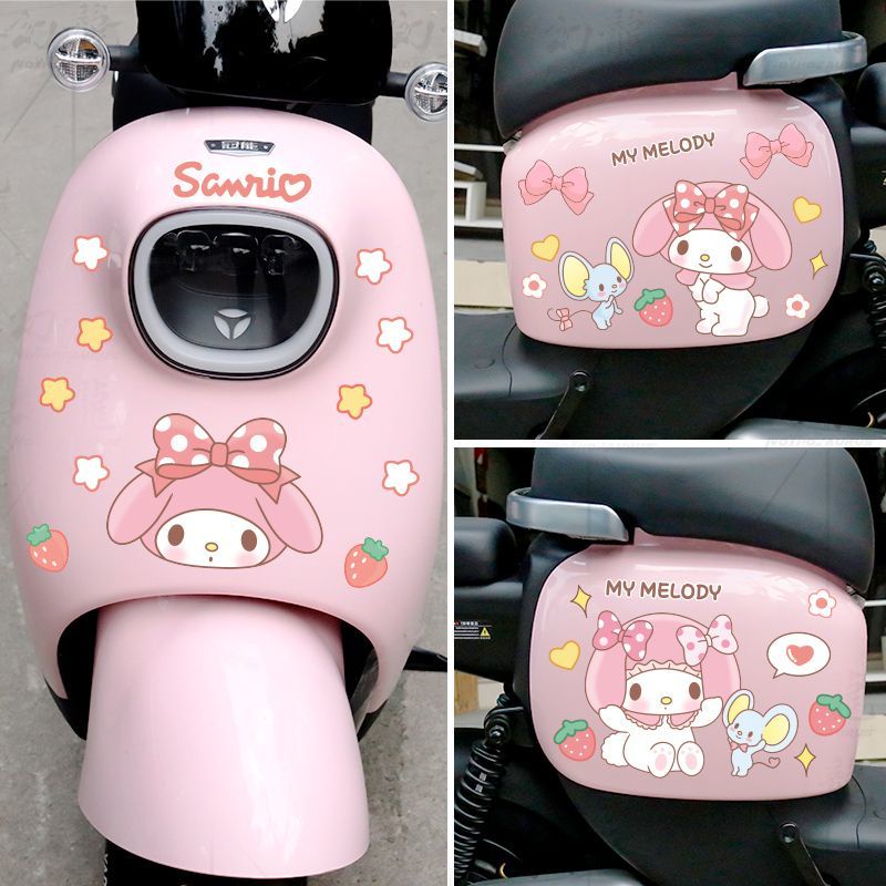 Miếng Dán Trang Trí Xe Hơi Điện Họa Tiết Hoạt Hình Kuromi Melody Dễ Thương