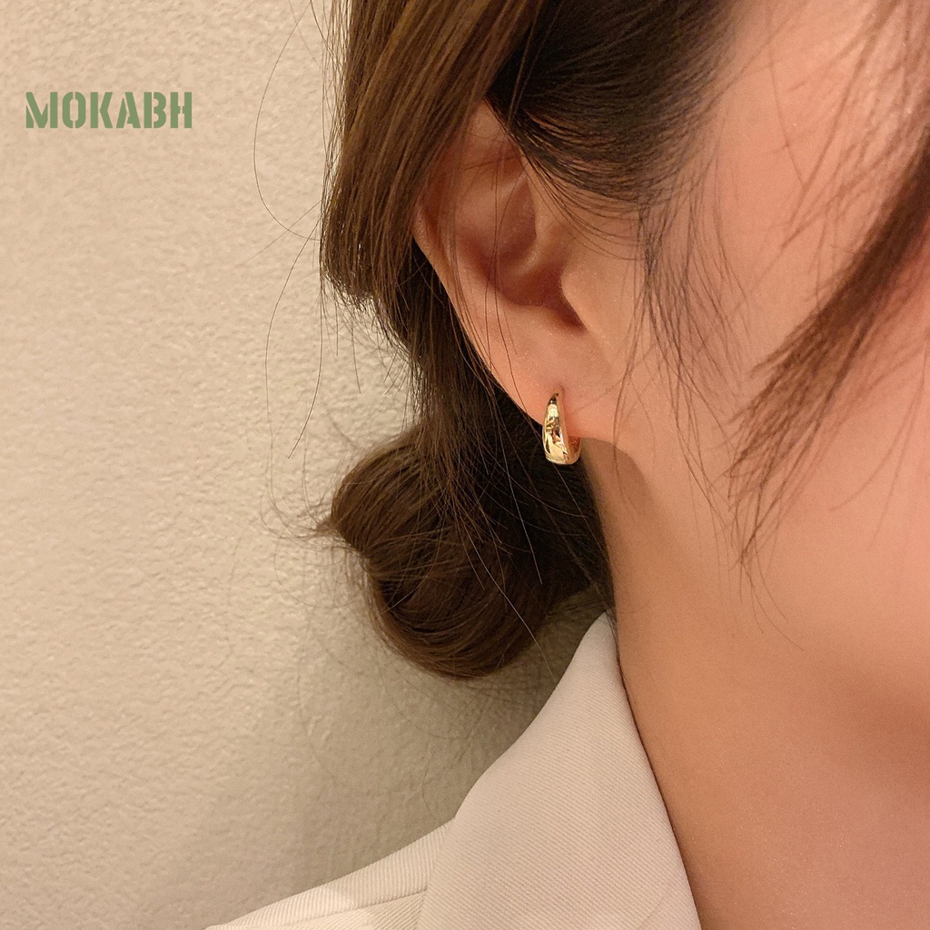 1 Đôi Bông Tai Tròn Mạ Điện Hình Giọt Nước Thời Trang