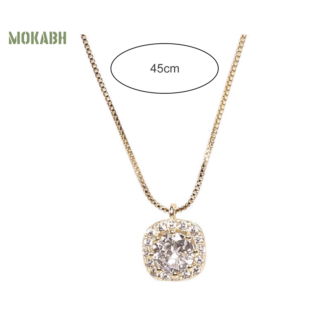 Vòng cổ Mặt Vuông Đính Đá Sang Trọng Cho Nữ