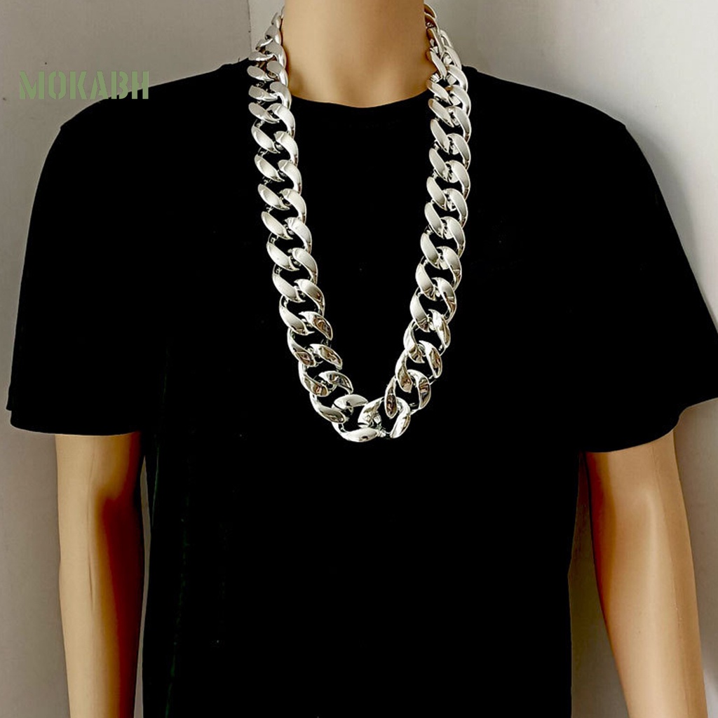 Vòng Cổ Choker Bản Lớn Bằng Nhựa Resin Phong Cách Hip Hop Cho Nam