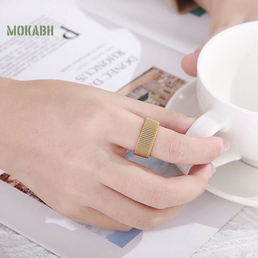 [Mới] Nhẫn Unisex Bằng Thép Không Gỉ Nhẹ Trang Trí Đơn Giản Màu Sắc Sống Động Không Dị Ứng Dễ Phối Đồ