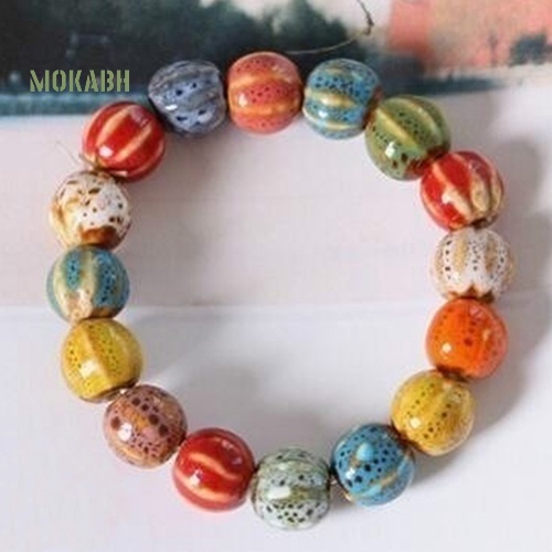 Vòng Tay Chuỗi Hạt Gốm Sứ Nhiều Màu Thời Trang Cho Nam Và Nữ