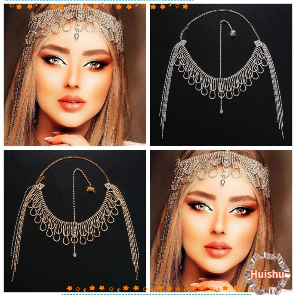 Băng Đô Cài Tóc Dạng Chuỗi Hạt Thời Trang|Trâm Cài Tóc Màu Sắc Lấp Lánh Cho Cô Dâu