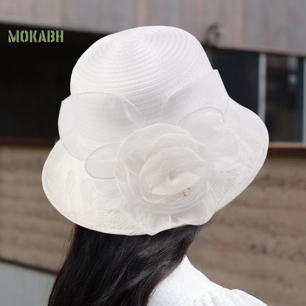 [Mok Abh] Mũ Lưới Tròn Mềm Mại Xuyên Thấu Phong Cách Công Chúa Cổ Điển Trang Trí Tiệc Đi Biển Dành Cho Nữ