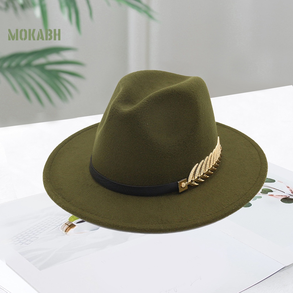 [Mok Abh] Mũ Jazz Thoáng Khí Thoải Mái Hình Chiếc Lá Phong Cách Hoàng Gia Anh Quốc Cho Nam Và Nữ