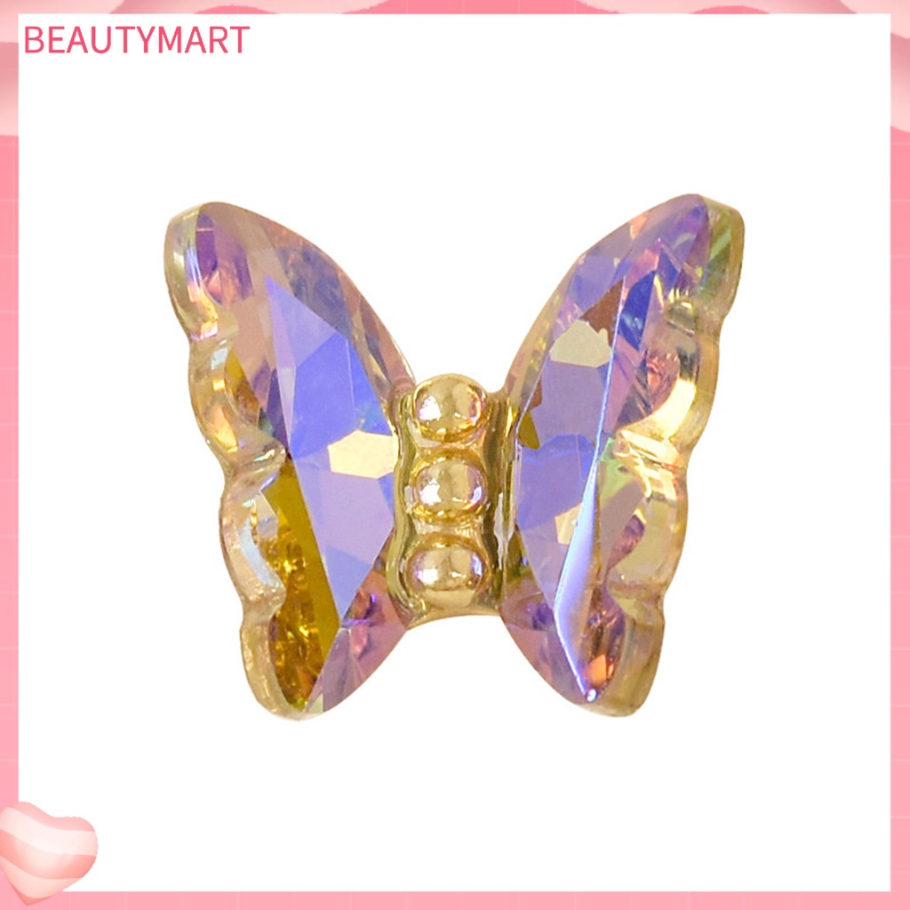 Bộ 10 Phụ Kiện Trang Trí Móng Tay Hình Bướm 3D Lấp Lánh Sang Trọng