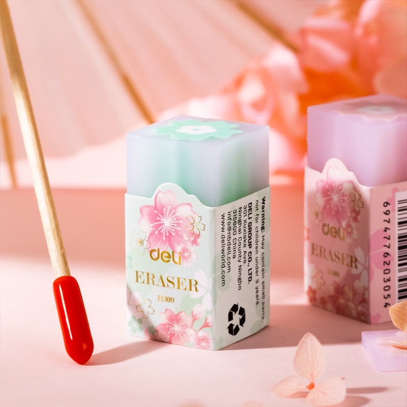 Gôm Thạch Hình Hoa Sakura - Deli EH309 - Xanh Dương