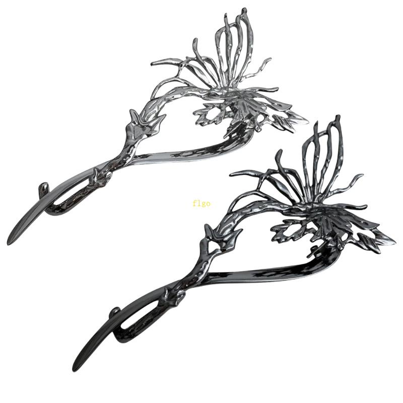 Kẹp Tóc Hình Bướm Bằng Kim Loại Mỏng 4 7 Inch Tạo Kiểu Tóc Dày Cho Nữ