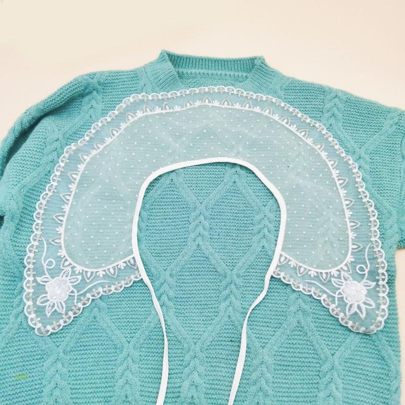 Cổ Áo Sơ Mi Giả Phối Ren Hoa Có Thể Tháo Rời Thời Trang Cho Nữ