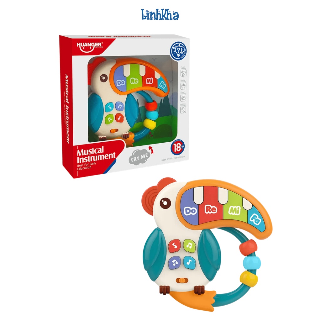 Đồ Chơi Âm Thanh Cho Bé - Đàn Hình Con Vẹt (Huanger HE0532)
