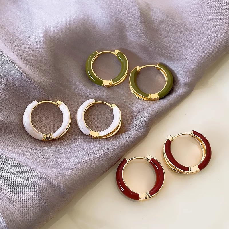 Bông Tai Hình Tròn Phong Cách Vintage Đơn Giản