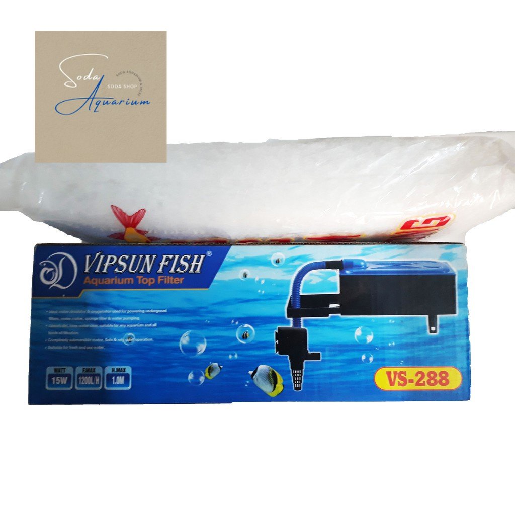 Bơm Lọc Nước Bể Cá Vipsun (VS-288) tặng kèm Bông Lọc - Trọn Bộ Lọc Nước Bể Cá Mini