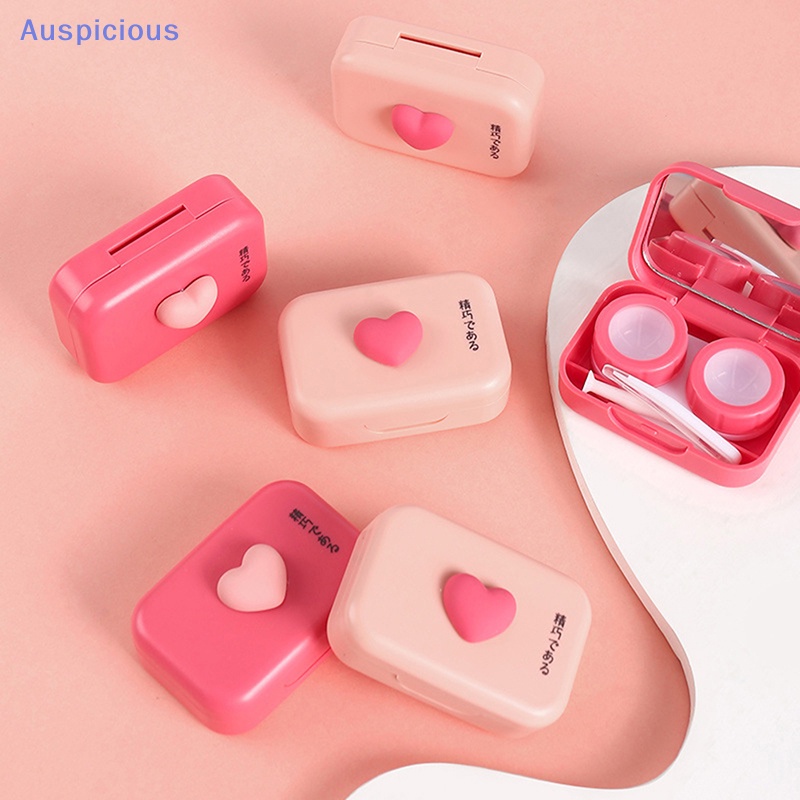 [AuspiciousV] Hộp Đựng Kính Áp Tròng Kèm Nhíp Màu Hồng Trơn Phong Cách Mới Nhỏ Gọn Dành Cho Bạn Nữ Mang Đi Du Lịch