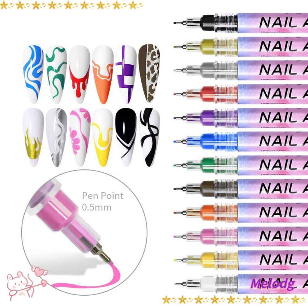 Set 10 Bút Gel Vẽ Móng Nghệ Thuật Tùy Chọn