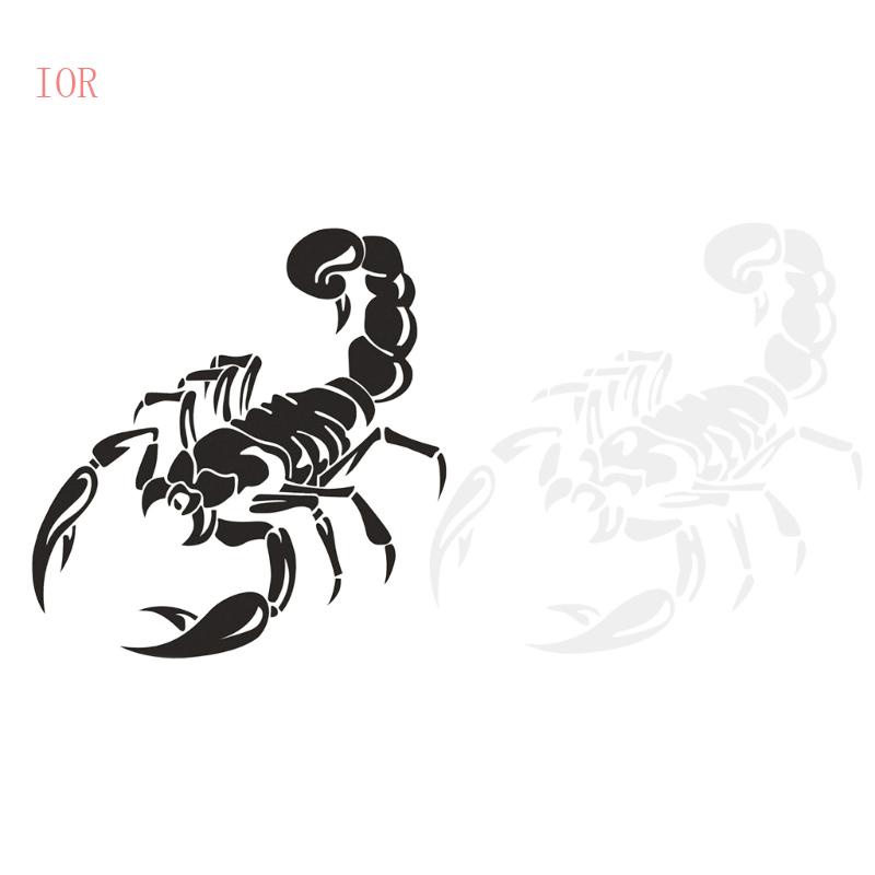 Đề Can Vinyl Hình Bọ Cạp Màu Trắng Đen Tự Dính Trang Trí Mui Xe Hơi