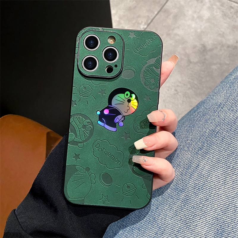 Ốp Điện Thoại Da Mềm Chống Sốc Màu laser In Hình Doraemon Cho 14 13 12 11 Pro Max 14 Plus 11pro 12pro X XR Xs Max 7 8 Plus