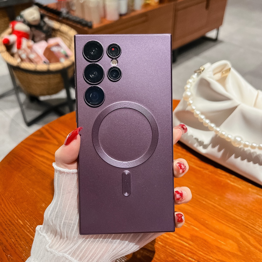 Ốp Điện Thoại Nam Châm Không Dây Sang Trọng Cho Samsung Galaxy S23 S22 S21 S20 Ultra Plus FE