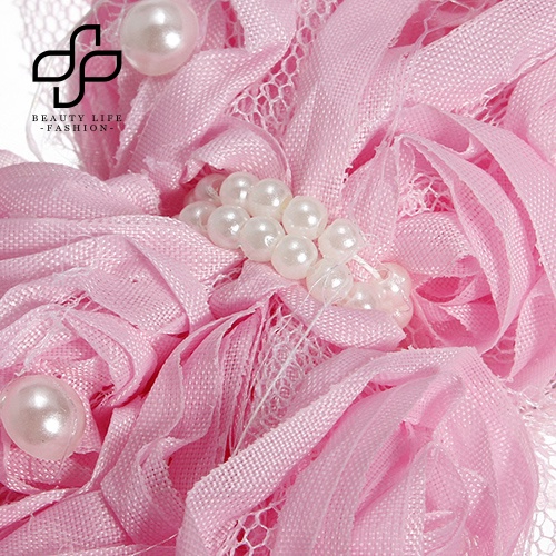 Băng Đô Ren Đính Hoa Hồng Và Ngọc Trai Nhân Tạo Thời Trang Cho Bé Gái