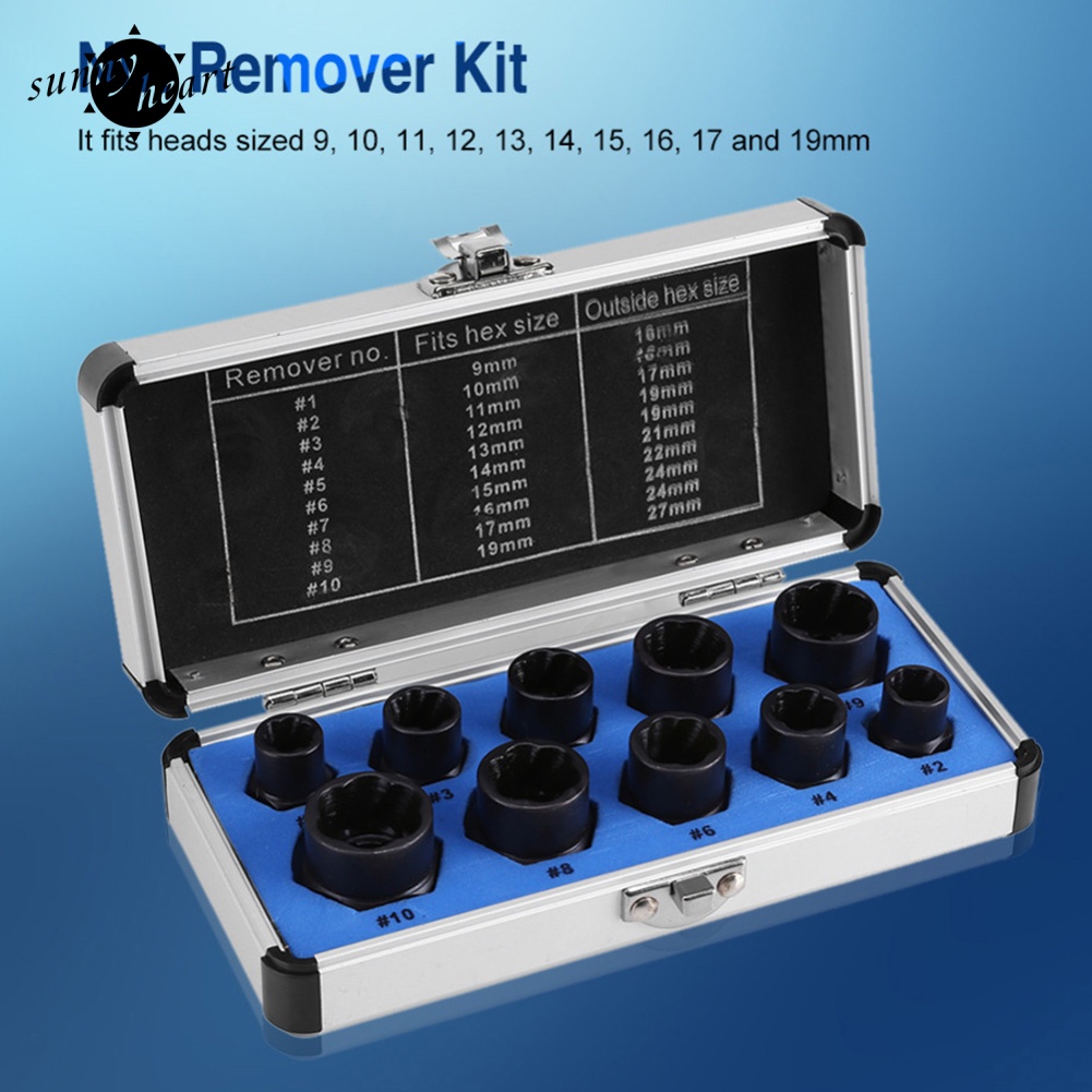 Set 10 Dụng Cụ Tháo Ốc Vít Bị Hỏng Bằng Kim Loại Tiện Dụng