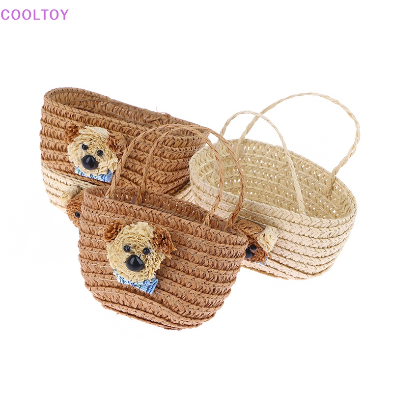 Giỏ Đan Mini Đựng Đồ Đa Năng Cho Nhà Búp Bê Tỷ Lệ 1 / 12