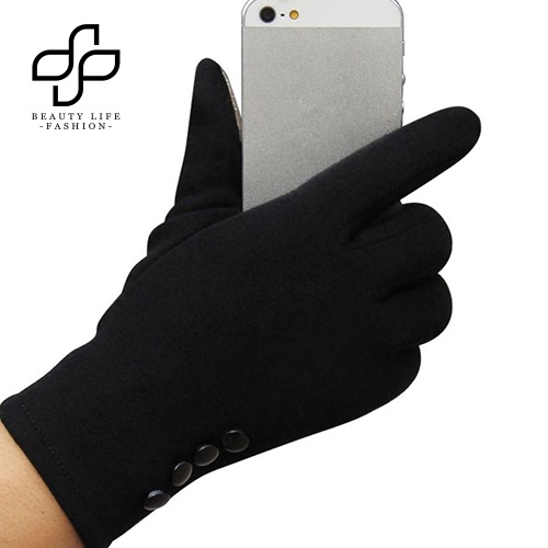 Găng Tay Mềm Mại Chống Gió Giữ Ấm Mùa Đông Có Nút Chạm Màn Hình Cảm Ứ