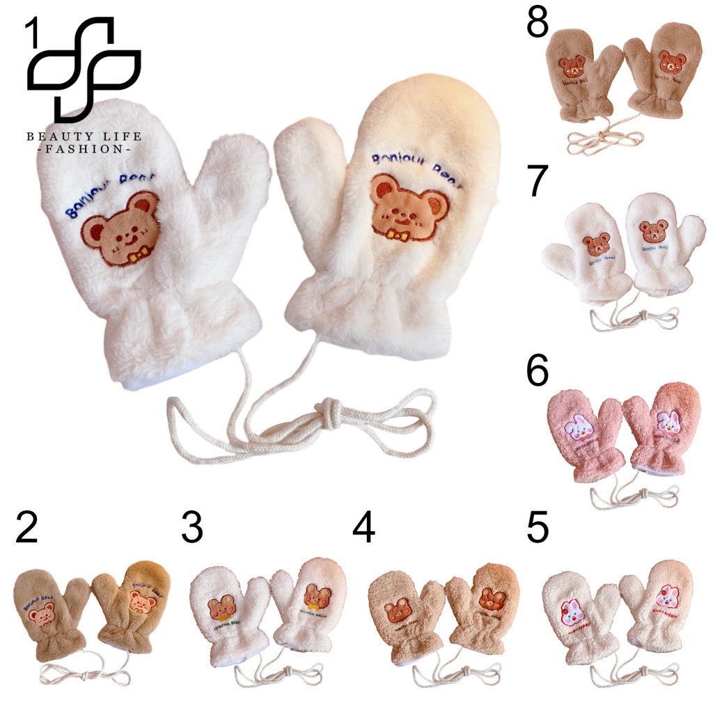 1 Đôi Găng Tay Vải Lông Giữ Ấm Thoải Mái Thời Trang Mùa Đông Cho Nữ