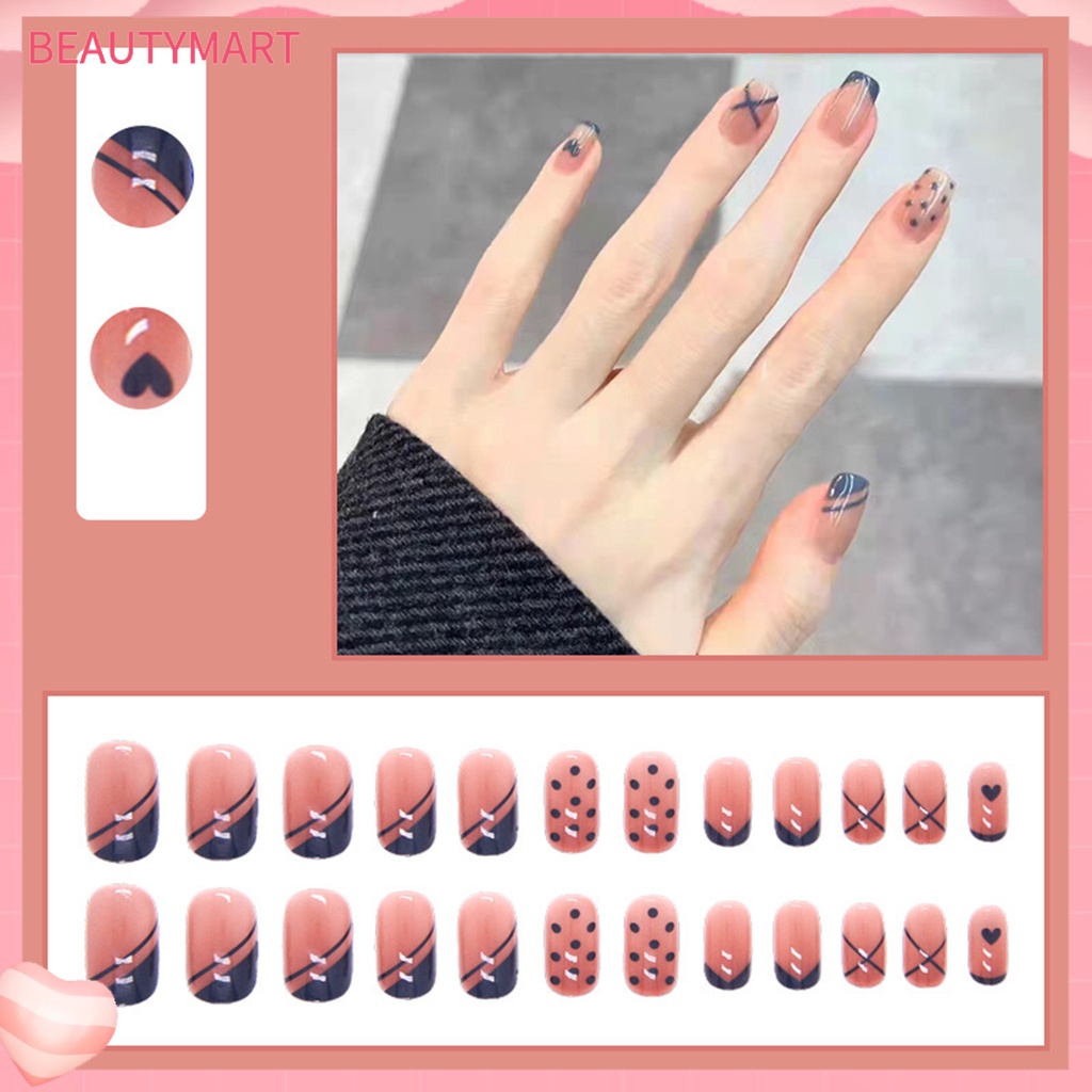 1 Bộ Móng Tay Giả Mờ Liền Mạch Có Thể Tháo Rời