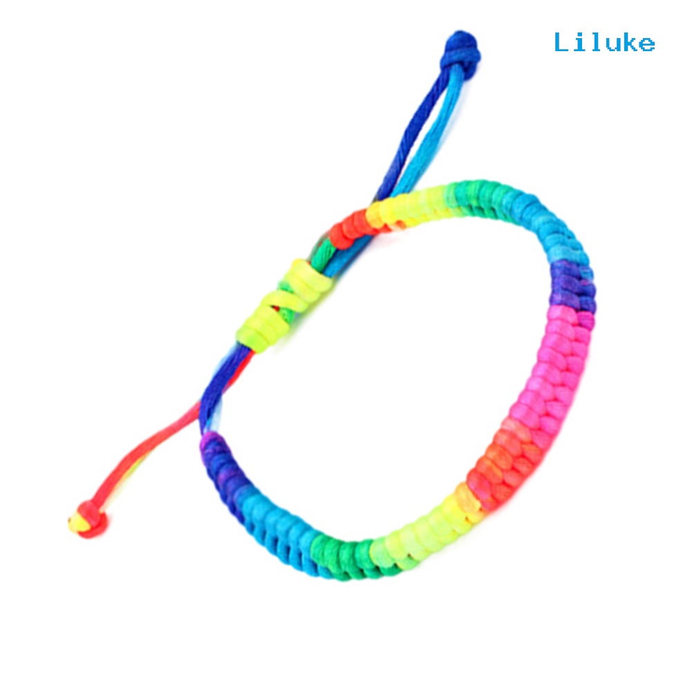 Vòng Tay Dây Bện Màu Cầu Vồng Dạ Quang Thời Trang Cho Nữ