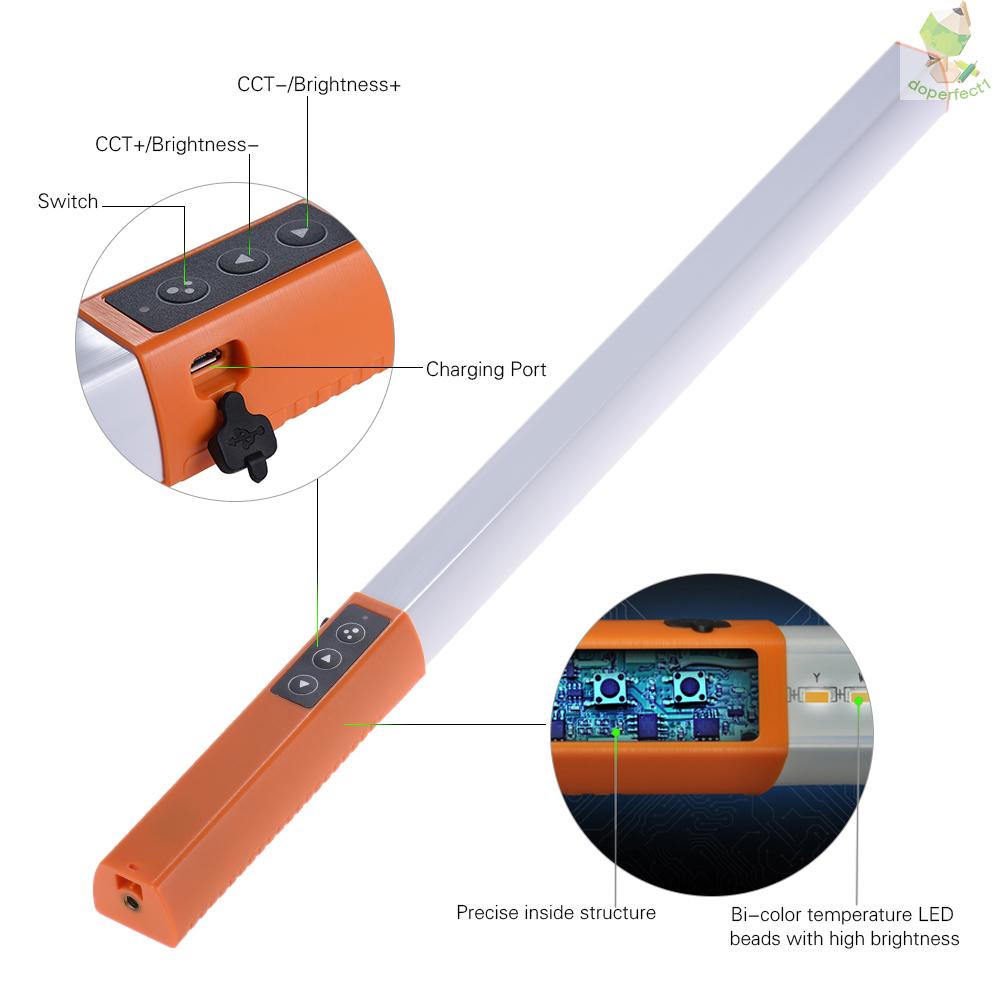 Đèn LED Chụp Ảnh Cầm Tay Có Thể Điều Chỉnh Độ Sáng &amp; Nhiệt Độ Tích Hợp Recharga Came-6.7
