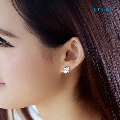 Đôi Khuyên Tai Mạ BạC HìNh Cá Heo ĐíNh Zirconia LấP LáNh ThờI Trang Cho Nữ