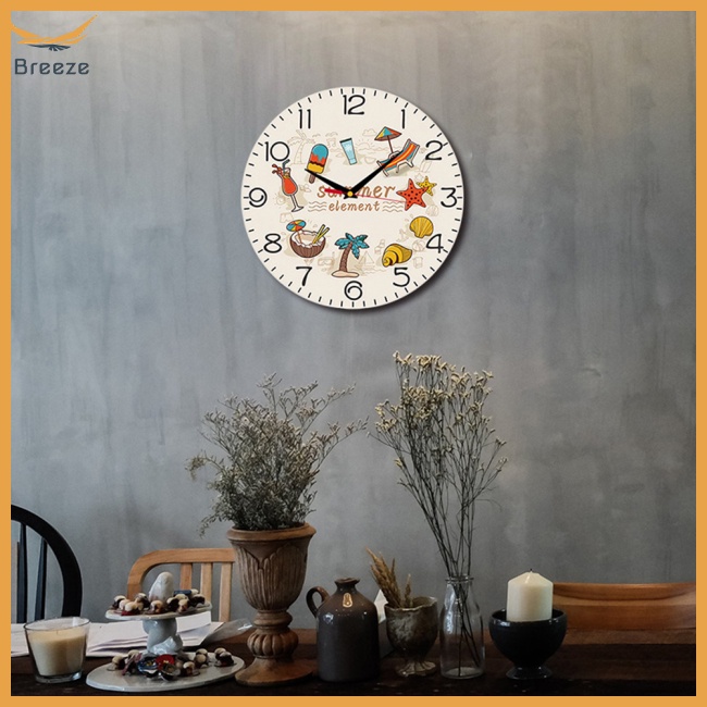 Đồng Hồ Treo Tường Hình Tròn 12 Inch Thiết Kế Đơn Giản Không Ồn Trang Trí Nhà Cửa / Văn Phòng