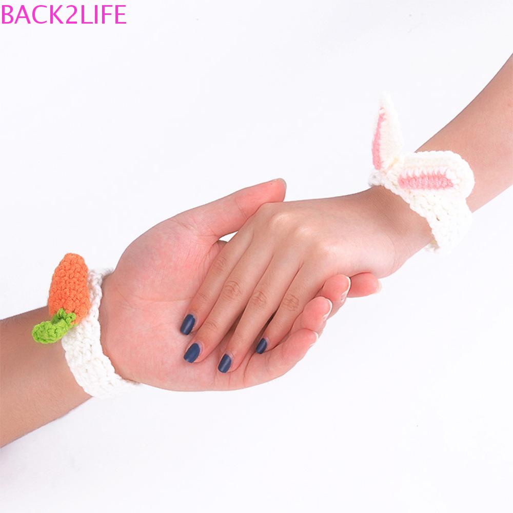 Vòng Đeo Tay Đan Len Thủ Công Hình Tai Thỏ / Cà Rốt / Gấu Dễ Thương Cho Học Sinh Back2Li