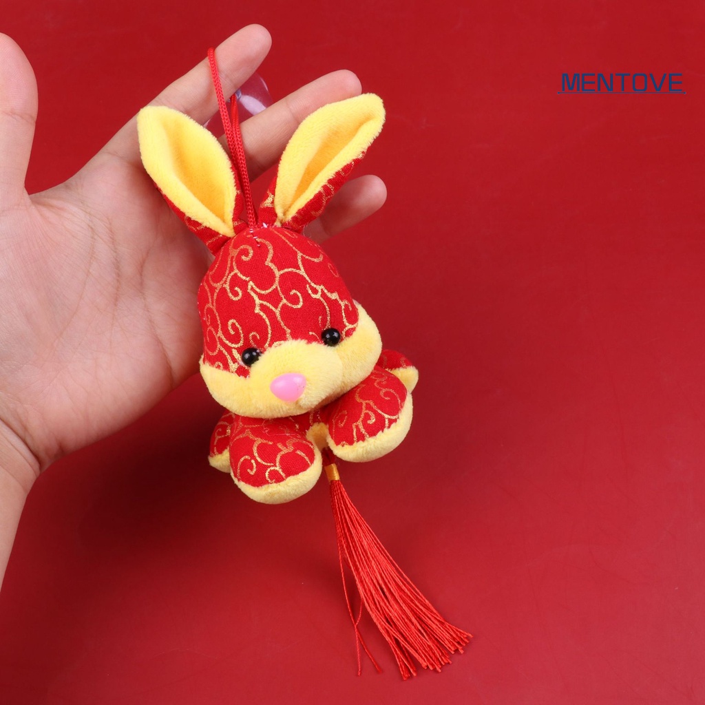 Búp Bê Nhồi Bông Hình Thỏ Năm Mới 2023 10cm Có Giác Hút Và Dây Treo Trang Trí